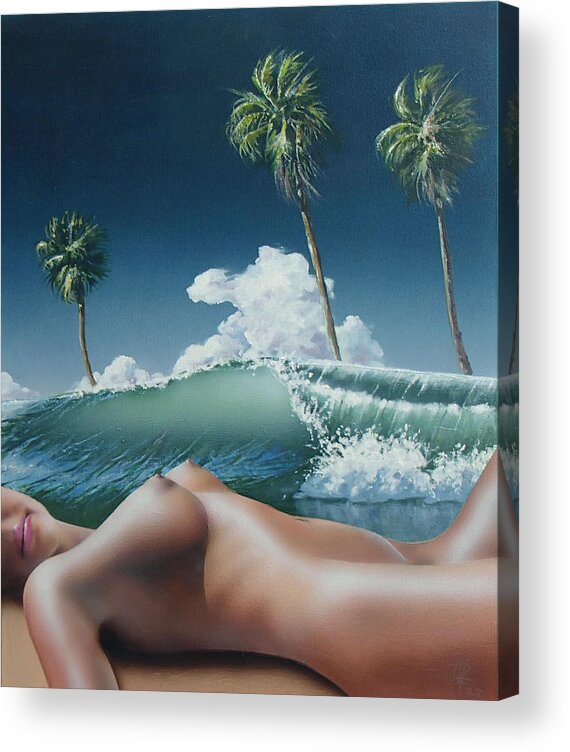 Ocean Acrylic Print featuring the painting Summer by Philip Fleischer