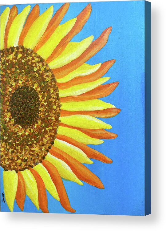 Sunflower Acrylic Print featuring the painting Sunflower One by Christina Wedberg