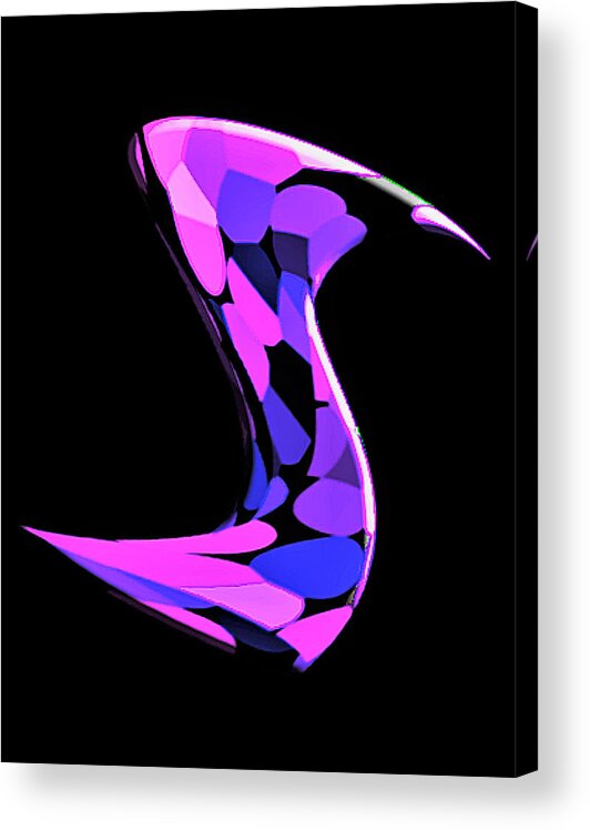 Abstract Acrylic Print featuring the digital art Swan Abstract by Ronald Mills