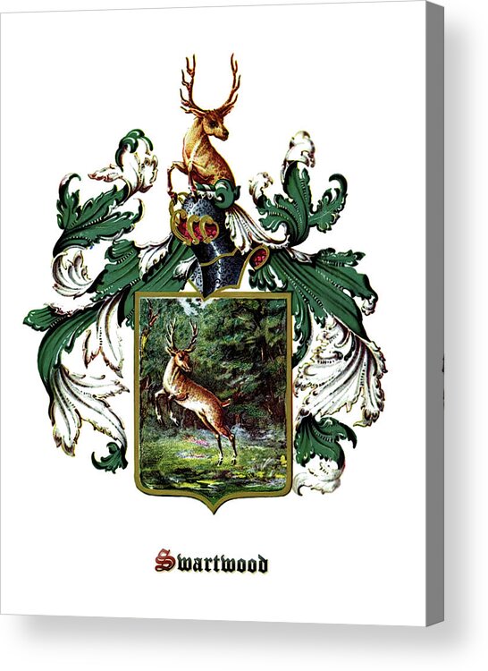 Swartwood Acrylic Print featuring the photograph Swartwood Family Coat of Arms by Bill Swartwout