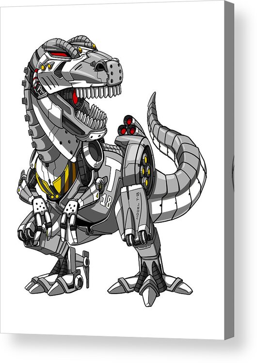 T-Rex Dinosaur Robot Acrylic Print by Nikolay Todorov - Pixels
