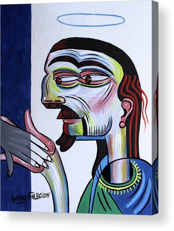 Cubism Acrylic Print featuring the painting Take My Hand by Anthony Falbo