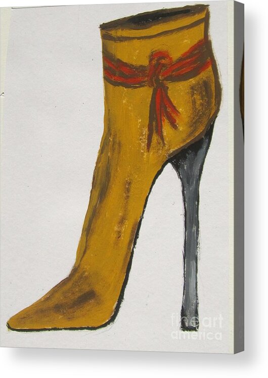 Bootie Acrylic Print featuring the painting Tall Bootie by Jennylynd James