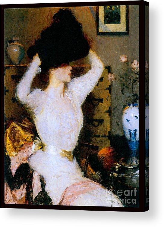 Benson Acrylic Print featuring the painting The Black Hat 1904 by Frank Benson