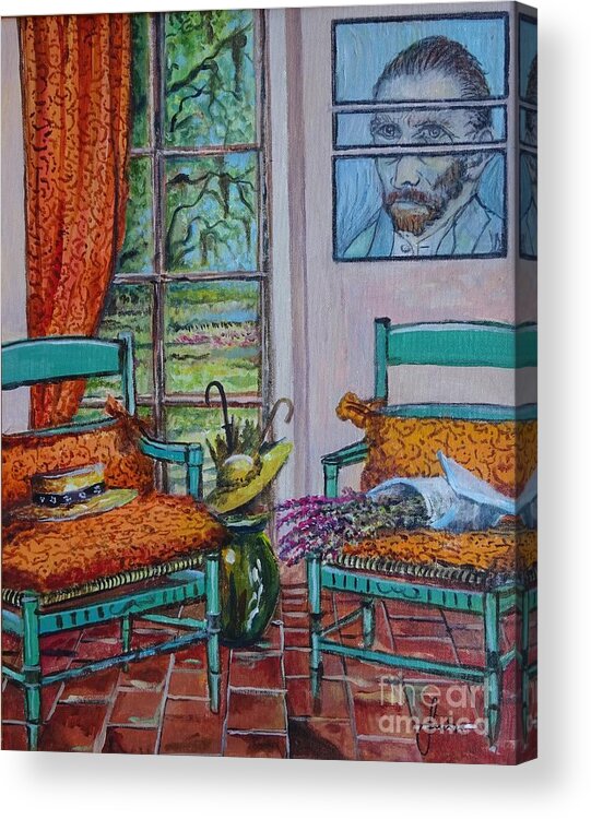 Still Life Acrylic Print featuring the painting The Colors of Vincent van Gogh by Sinisa Saratlic