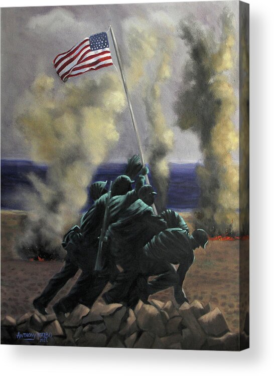 War Acrylic Print featuring the painting The Cost Of Freedom by Anthony Falbo