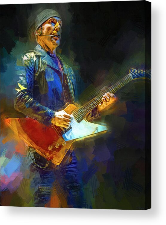 The Edge Acrylic Print featuring the mixed media The Edge U2 by Mal Bray