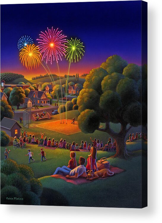 Fourth Of July Acrylic Print featuring the painting Fourth of July by Robin Moline