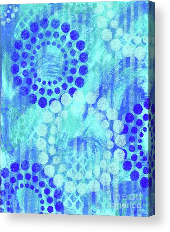 Circles Acrylic Print featuring the painting The Joy of Blues Circles by Donna Mibus