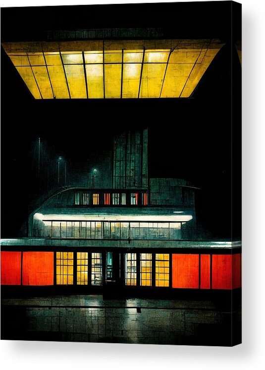 Train Station Acrylic Print featuring the digital art The Last Train by Nickleen Mosher