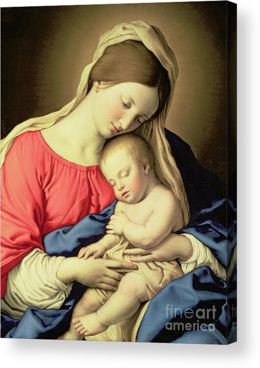 Madonna Acrylic Print featuring the painting The Madonna and Child by Il Sassoferrato Giovanni Battista Salvi by Il Sassoferrato Giovanni Battista Salvi