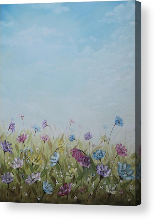Meadow Acrylic Print featuring the painting The Meadow by Berlynn