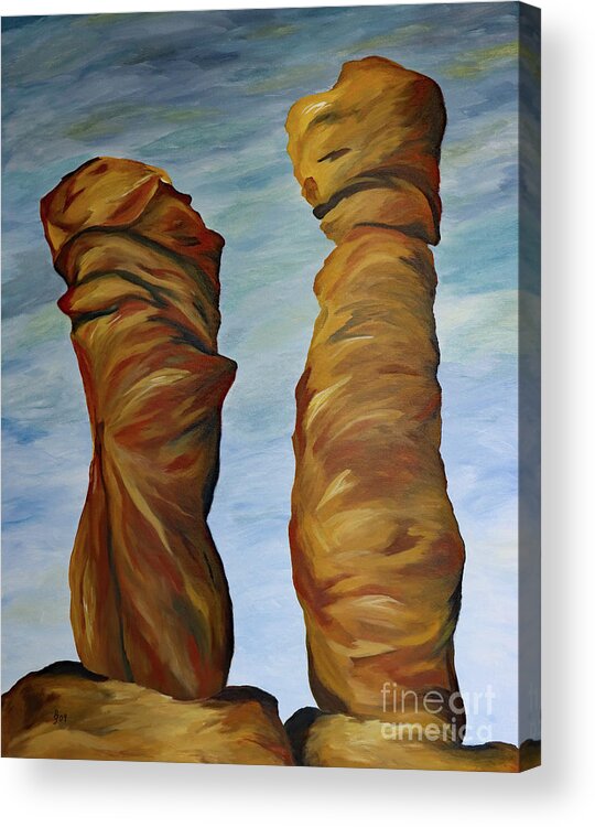 Landscape Acrylic Print featuring the painting The Needles Chiriahua by Christiane Schulze Art And Photography