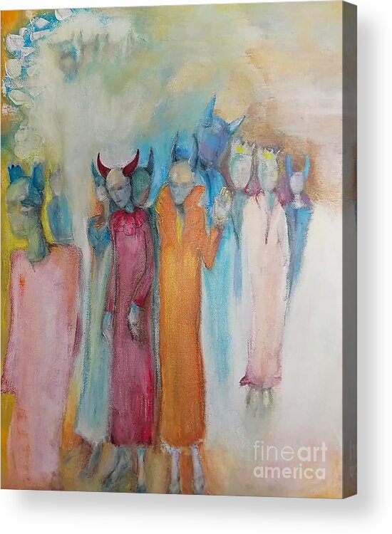 Painting Acrylic Print featuring the painting The Nocturnals by Alexandra Vusir
