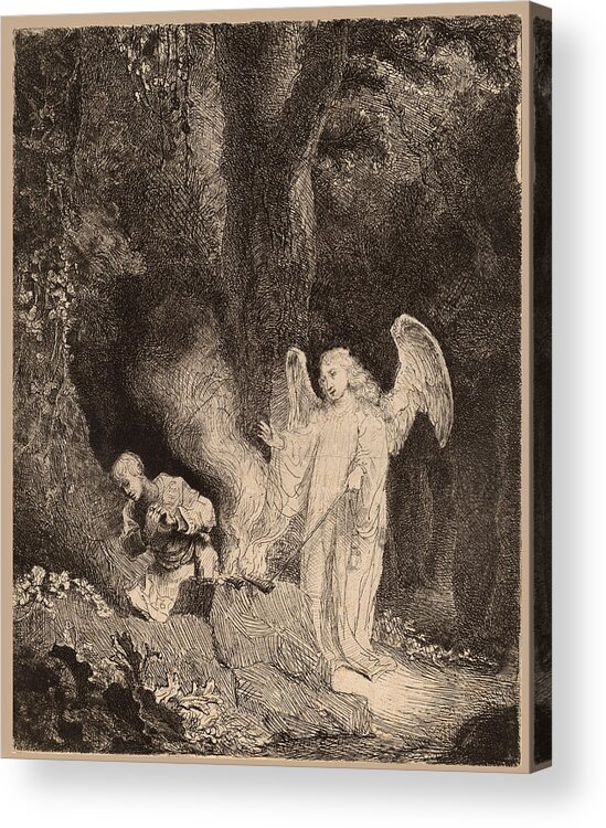 Ferdinand Bol Acrylic Print featuring the drawing The Sacrifice of Gideon by Ferdinand Bol