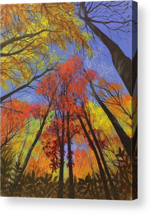 Trees Acrylic Print featuring the painting The Sky's The Limit by Marlene Little