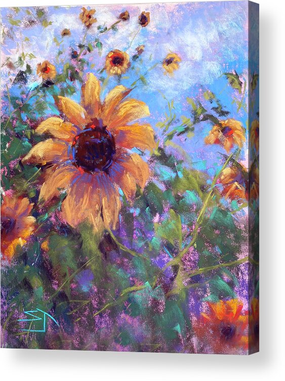 Sunflower Acrylic Print featuring the painting The Sky's the Limit by Susan Jenkins
