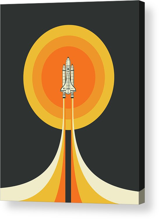 #faatoppicks Acrylic Print featuring the digital art The Space Shuttle #1 by Jazzberry Blue