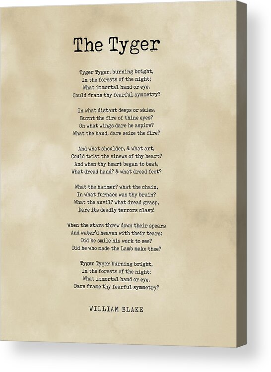 tyger tyger william blake poem