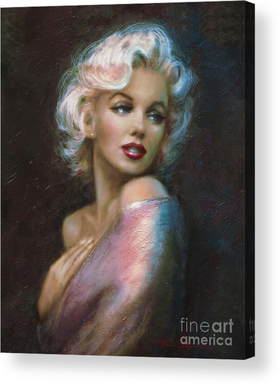 Marilynmonroe Acrylic Print featuring the painting Theo's Marilyn WW Blue by Theo Danella