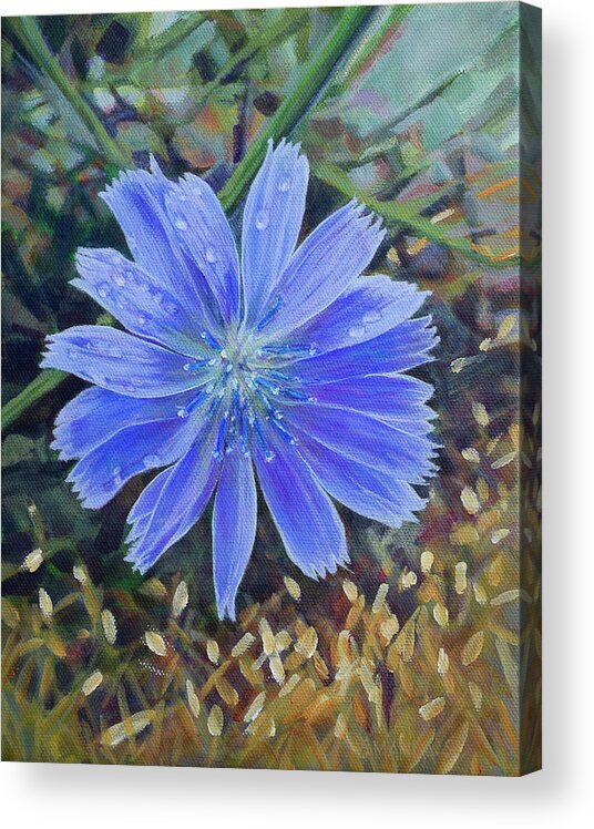 Flower Acrylic Print featuring the painting Thrive Anyway by Amanda Schwabe