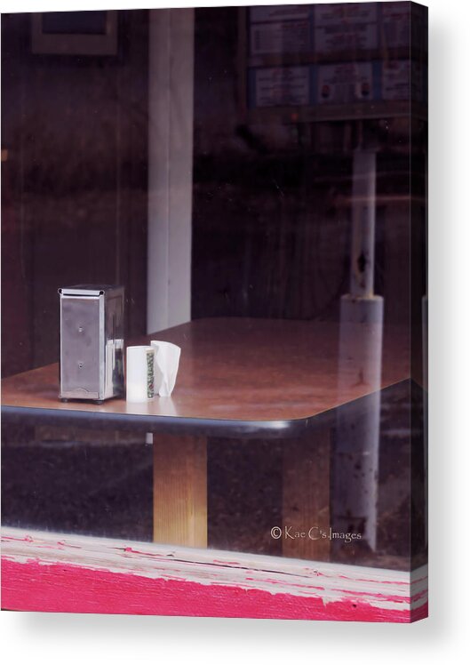 Table Acrylic Print featuring the photograph Through the Diner Window by Kae Cheatham