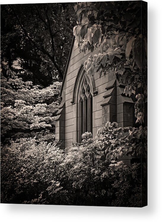 B&w Acrylic Print featuring the photograph Timken Family Mausoleum by Mike Schaffner