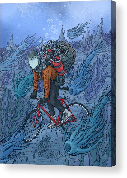 Cycling Acrylic Print featuring the digital art Traffic by EvanArt - Evan Miller