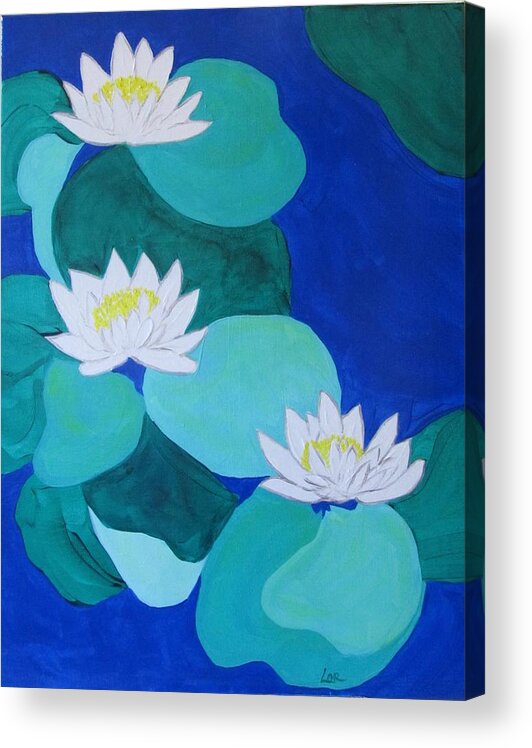 Water Lilies Acrylic Print featuring the painting Tranquility by Lorraine Centrella