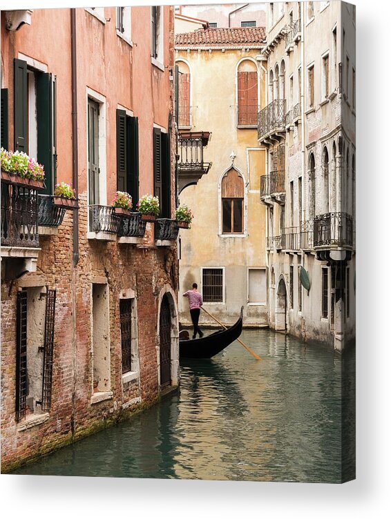 Architecture Acrylic Print featuring the photograph Turning The Corner, Venice, Italy by Sarah Howard