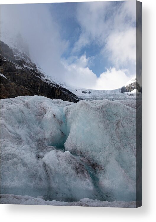 Turquoise Glacial Water Acrylic Print featuring the photograph Turquoise Glacial Melt On Columbia Icefield by Dan Sproul