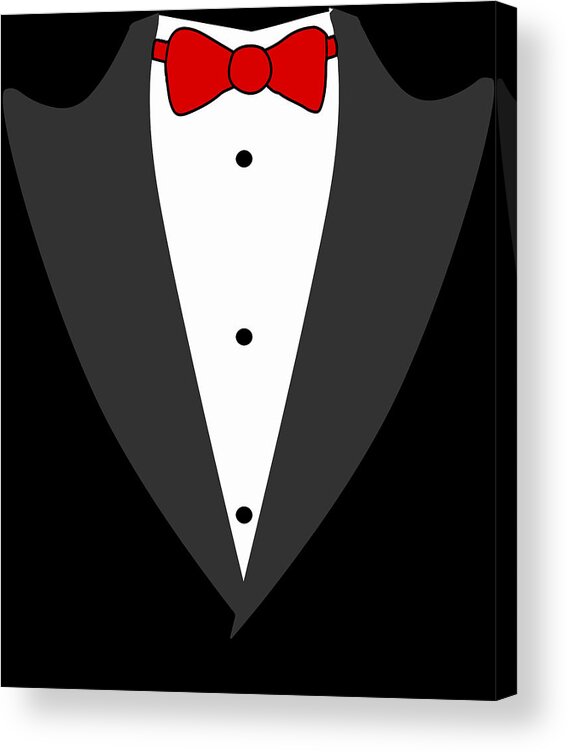 Funny Acrylic Print featuring the digital art Tuxedo Simple by Flippin Sweet Gear