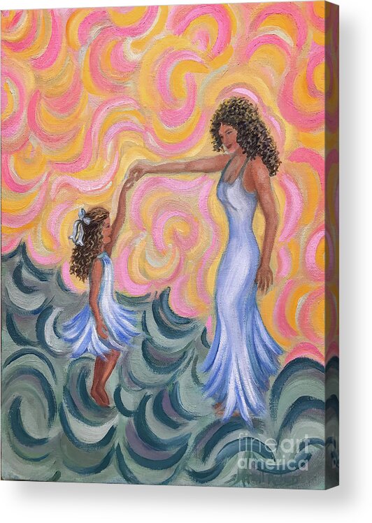 Original Painting Acrylic Print featuring the painting Twirling on Swirls by Sherrell Rodgers