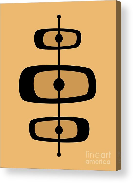Mid Century Modern Acrylic Print featuring the digital art Two Toned Mid Century Oblongs by Donna Mibus