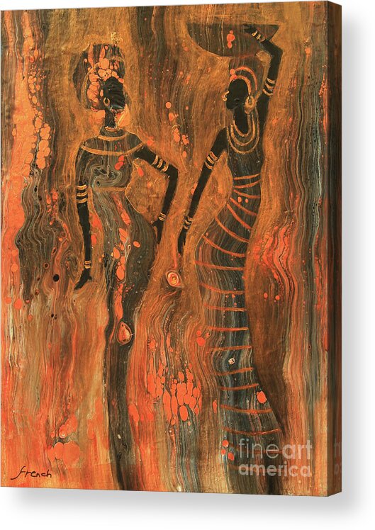 Painting Acrylic Print featuring the painting Two Women by Jeanette French