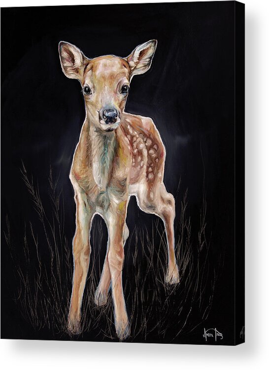 Deer Acrylic Print featuring the painting First Steps by Averi Iris