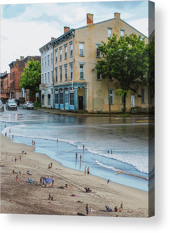 Beach Acrylic Print featuring the digital art Urban Beach by Swissgo4design