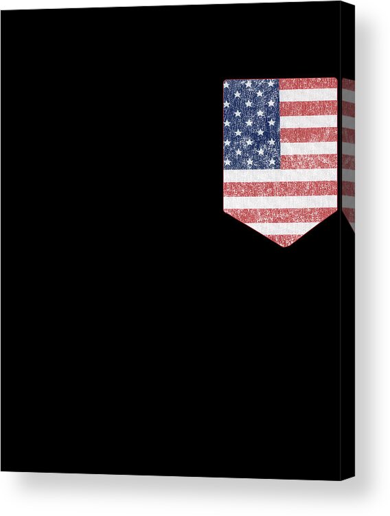 Funny Acrylic Print featuring the digital art US Pocket Flag Patriotic by Flippin Sweet Gear