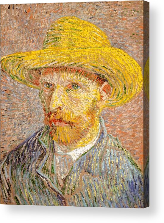Vincent Acrylic Print featuring the painting Van Gogh Self Portrait 1887 by Vincent Van Gogh