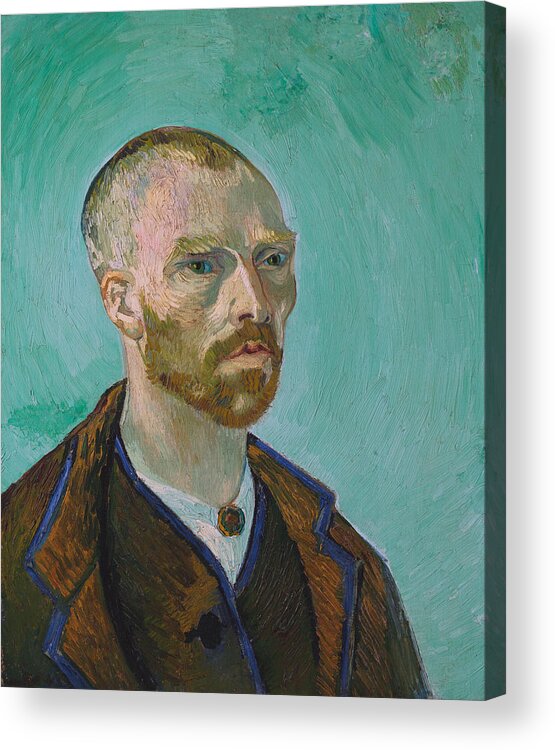 Van Gogh Acrylic Print featuring the painting Vincent van Gogh Self Portrait - Dedicated to Paul Gauguin by War Is Hell Store