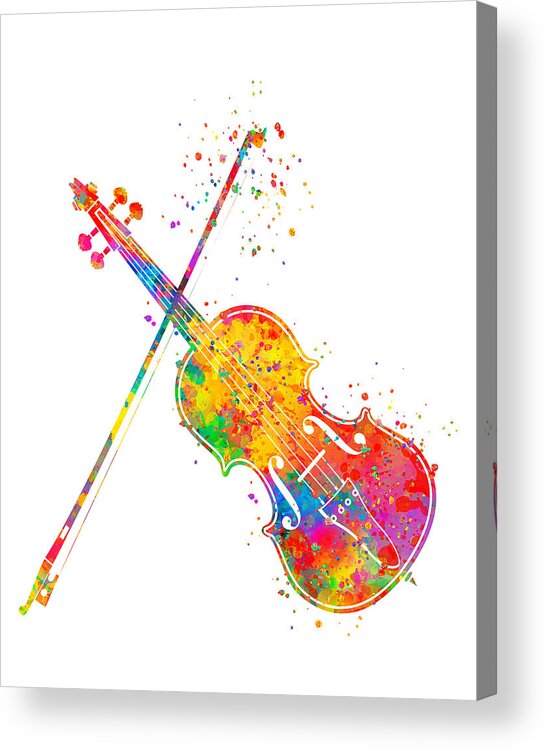 Violin Acrylic Print featuring the painting Violin Art by Zuzi 's
