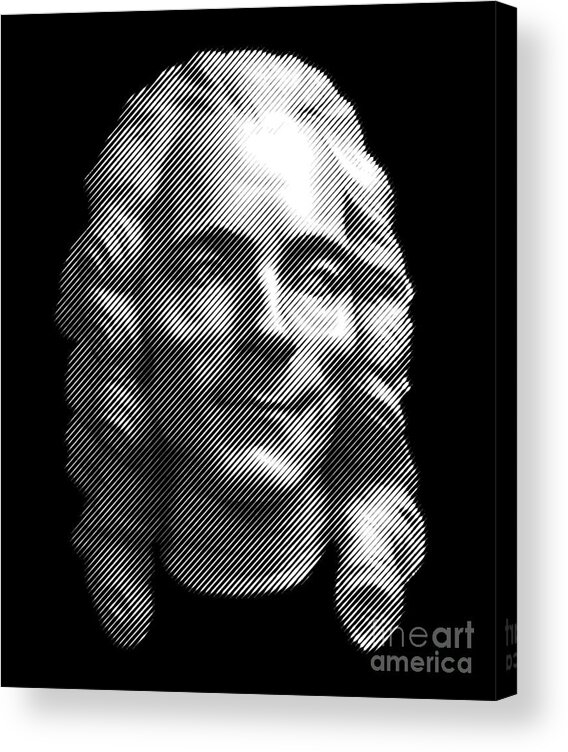 Voltaire Acrylic Print featuring the digital art Voltaire portrait by Cu Biz