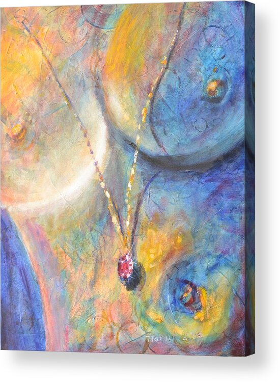 Abstract Acrylic Print featuring the painting Warm Heart by Bob Rowell