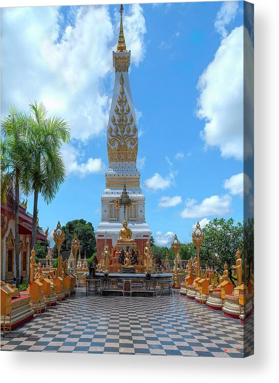 Scenic Acrylic Print featuring the photograph Wat Phra That Phanom Phra Chedi and Buddha Images DTHNP0007 by Gerry Gantt