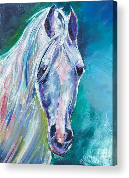 Equestrian Acrylic Print featuring the painting Way Beyond by Alan Metzger