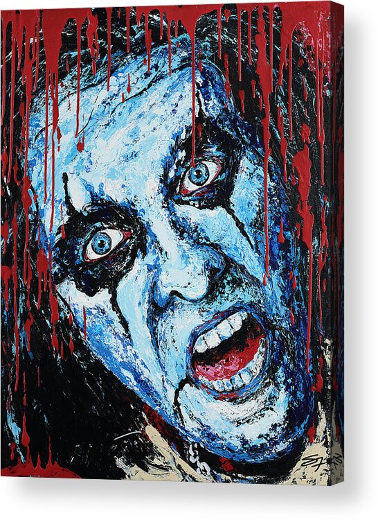 Alice Cooper Acrylic Print featuring the painting Welcome to my nightmare by Steve Follman