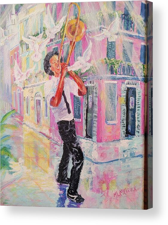 Nola Acrylic Print featuring the painting When the Saints Go Marchin' In by ML McCormick
