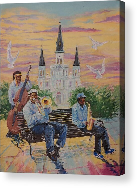 New Orleans Acrylic Print featuring the painting When the Saints Go Marching In--St Lewis Cathedral by ML McCormick