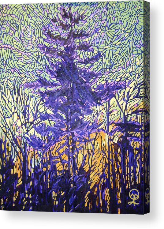 White Pine In The Forest Acrylic Print featuring the painting White Pine in the Forest by Therese Legere
