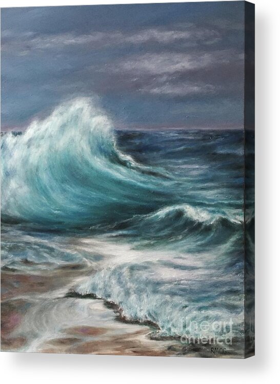 Waves Acrylic Print featuring the painting Wild Waves by Rose Mary Gates